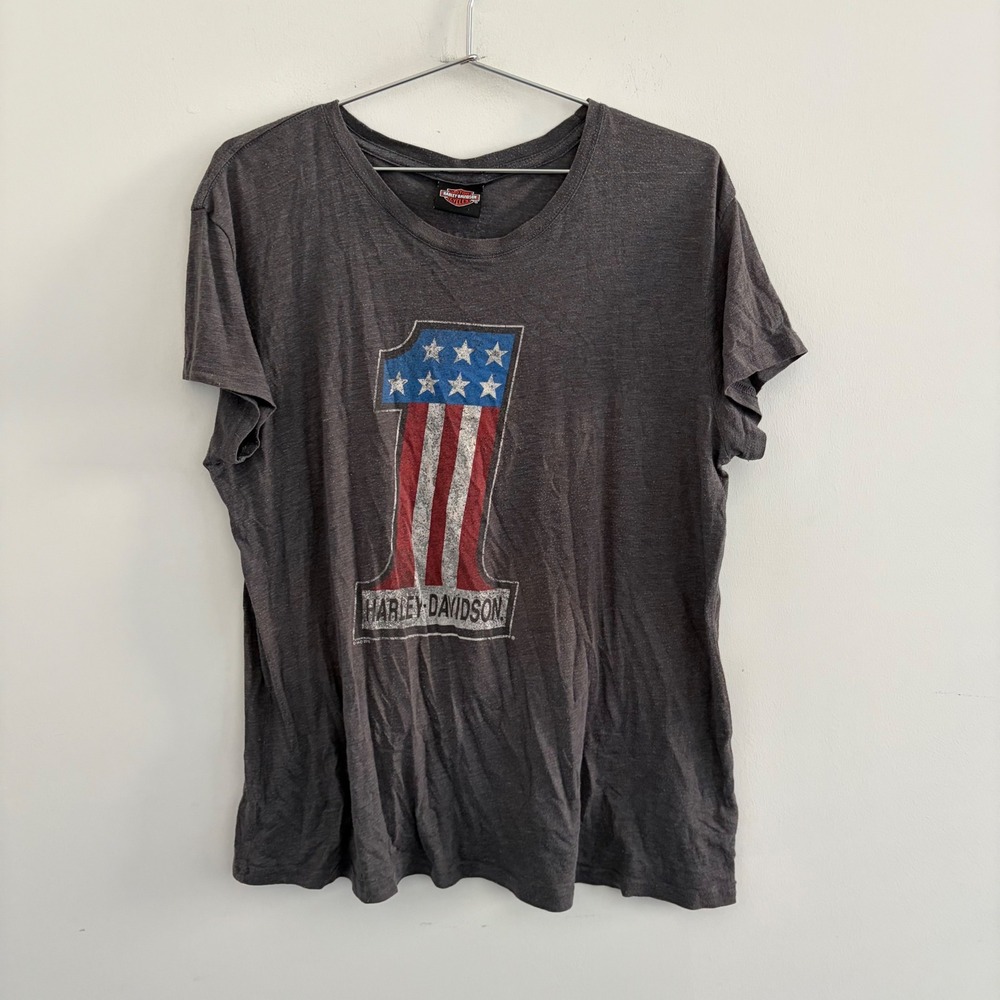 Harley Davidson Gray Indianapolis Southside No 1 Graphic Tee T-Shirt
